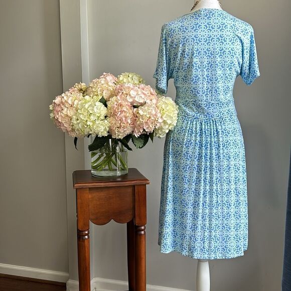 EUC Vineyard Vines Blue/Mint Faux Wrap Dress - Picture 5 of 5